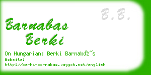 barnabas berki business card